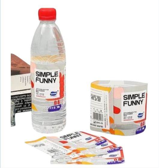 Wasserdichte, schrumpfende Hülsenetiketten für Aromastoffetiketten in weißem BOPP/PE/PP/PVC/PET