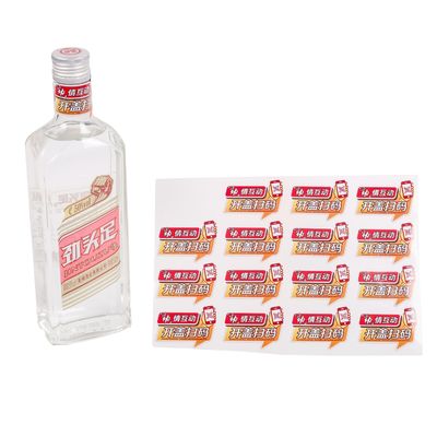 Transparentes Aufkleberdruck für Brandy Whisky Vodka Flaschenetikette